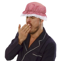 Dobový čepec červeno-bílý